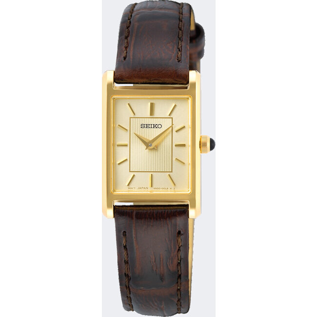 Seiko Seiko Dameshorloge goudkleur leren band