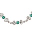 Occ 18k witgd collier Smargd/Brilj. 0.45ct 40cm