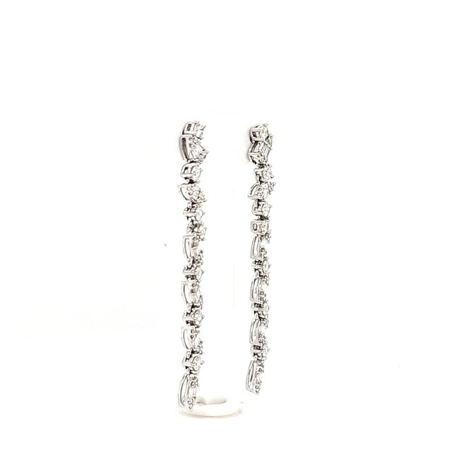 ROS  Jewel Design 18k witgouden oorhangers gezet met Diamant