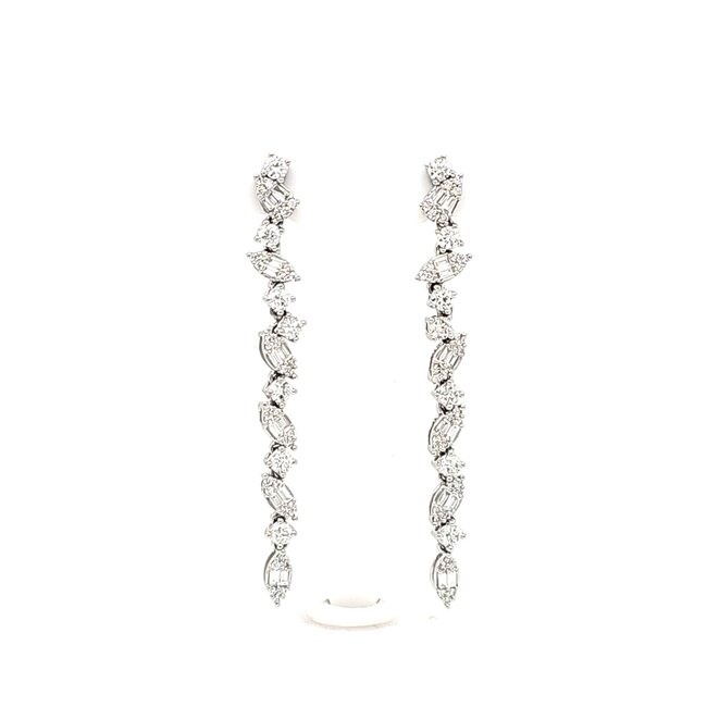 ROS  Jewel Design 18k witgouden oorhangers gezet met Diamant