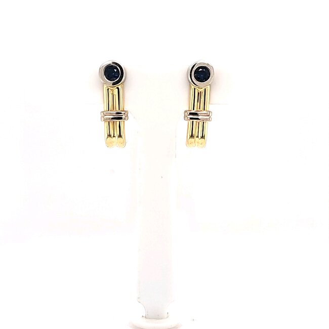 Occ 14k oorbellen bico Saffier 3.5gr