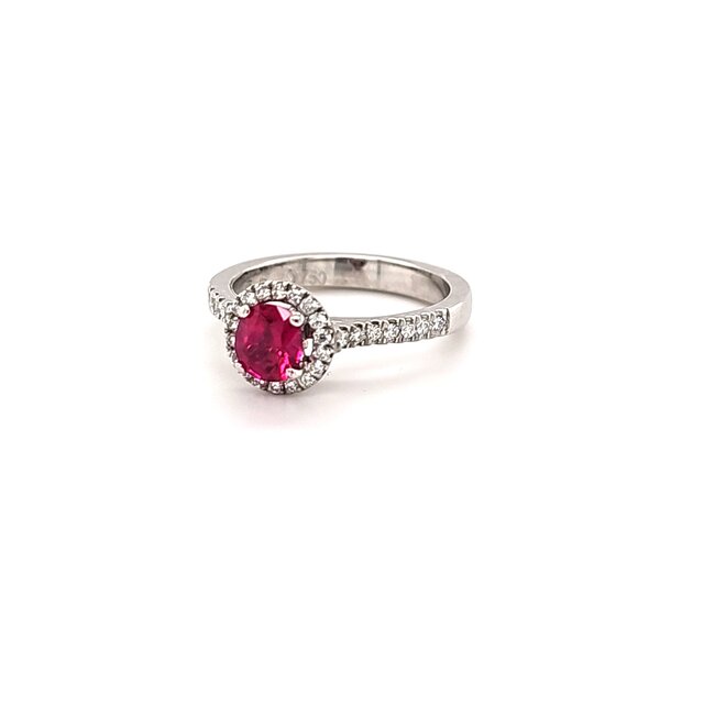 ROS  Jewel Design 18k witgouden ring Ruby love met robijn en briljanten
