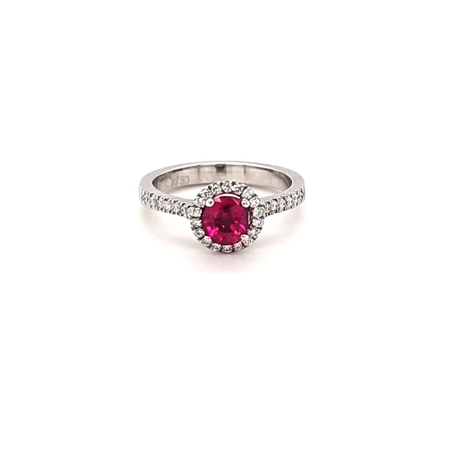 ROS  Jewel Design 18k witgouden ring Ruby love met robijn en briljanten