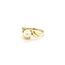 Occ 14k ring met cult parel 2.5gr brilj 0.03ct