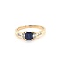 18k gouden ring gezet met Saffier en diamant