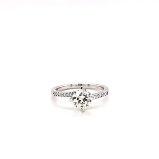 ROS  Jewel Design 14k witgouden solitair ring gezet met Briljant