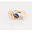 Occ 14k ring Saffier/2oldminecutDiam 3.4g mt16.75