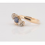 Occ 14k ring Saffier/2oldminecutDiam 3.4g mt16.75