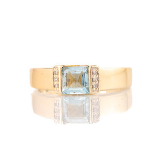 Occ 14k ring Aquamarijn 0.15ctBrilj 4.1gr mt 16.5