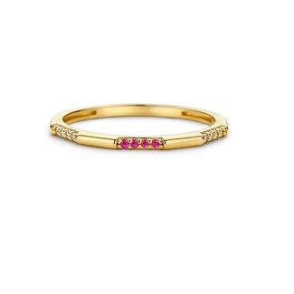 swing jewels 14k gouden ring met roze zirkonia
