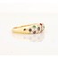14k gouden ring met Saffier/robijn/smaragd en zirkonia