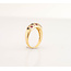 14k gouden ring met Saffier/robijn/smaragd en zirkonia