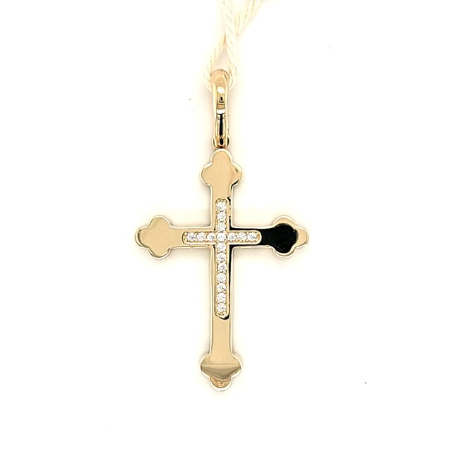 14k hanger Kruis zirkonia 2.8gram