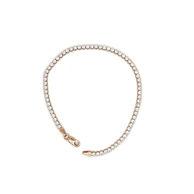 14k rosegouden tennis armband met zirkonia