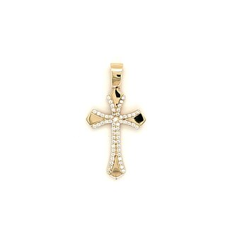 ROS  Jewel Design 14k gouden hanger Kruis met zirkonia