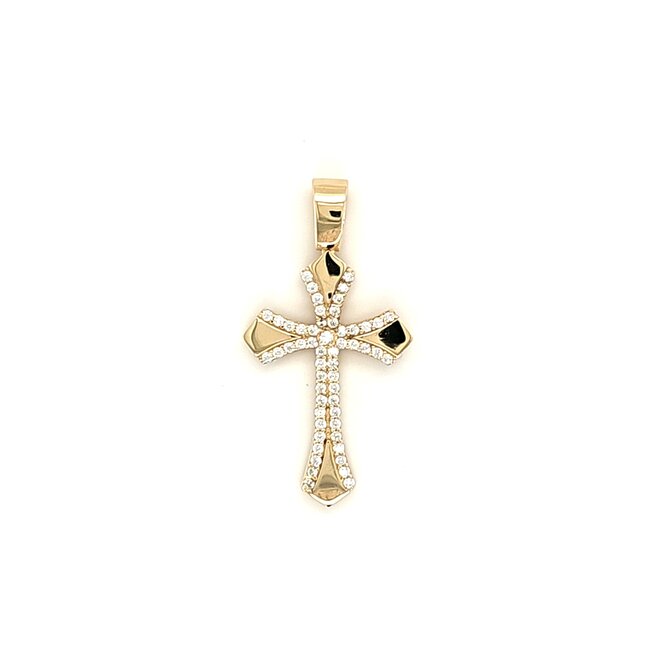 ROS  Jewel Design 14k hanger Kruis zirkonia 1.9gr