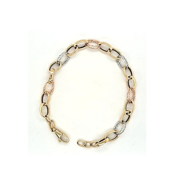 14k tricolor gouden armband