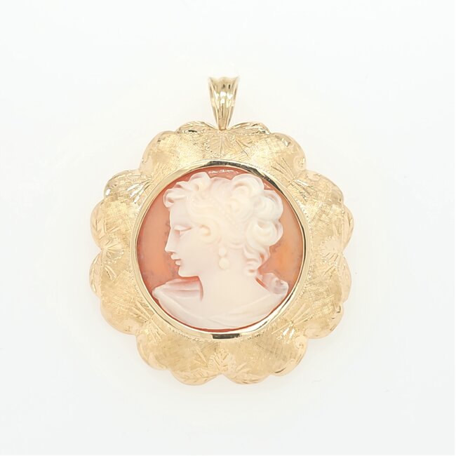 Occ 14k broche/hanger camee 8.1gr