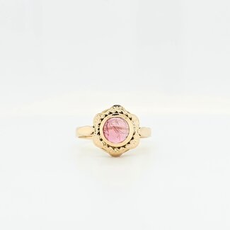 Occ 14k ring roze tourmalijn mt 17.5 2.5gr