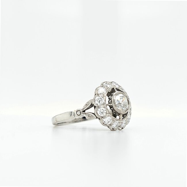 Occ 14k witgd ring met OMCdia/Brilj mt16.25 3.1gr