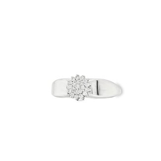 Occ  14k witgd ring met 12x briljant mt 18.5