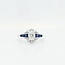 Occ 14k witgd ring saff/brilj 0.18ct mt 18.5