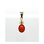 14k gouden hanger met Bloedkoraal
