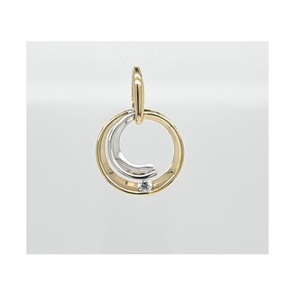 14k bicolor hanger met een Briljant