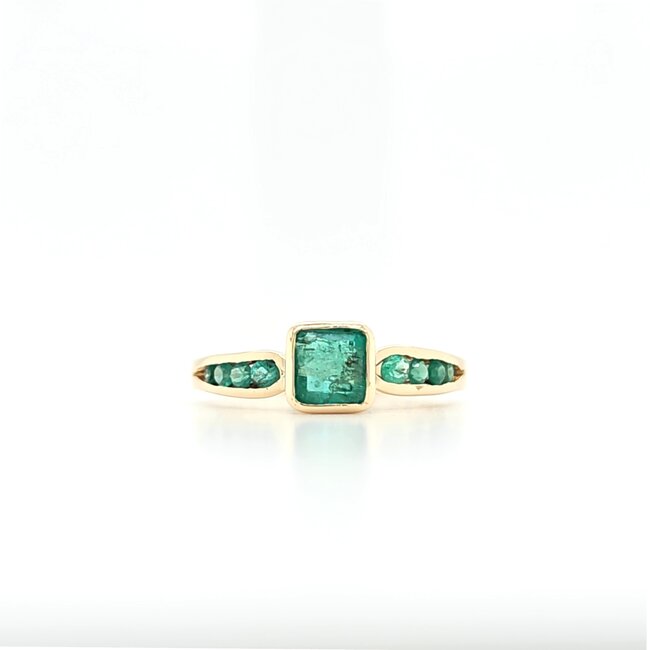 18k gouden ring met Smaragd