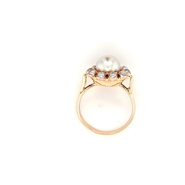 Occ 14k ring met Parels 4gr mt 17