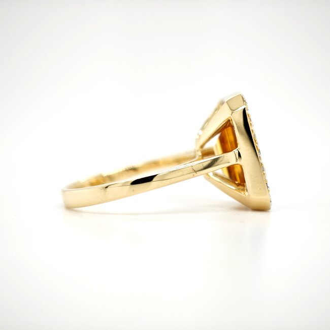 Occ 18k ring echt Citrien 0.24ctbrilj 7.8gr mt18