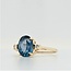 Occ 14k ring Blue Swiss Topas/brilj 1.8g mt17