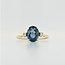 Occ 14k ring Blue Swiss Topas/brilj 1.8g mt17