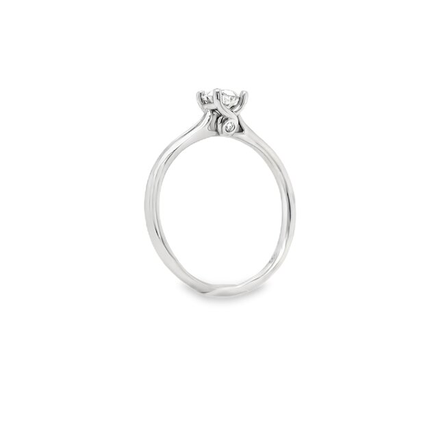 ROS  Jewel Design 14k witgouden solitair ring met briljant