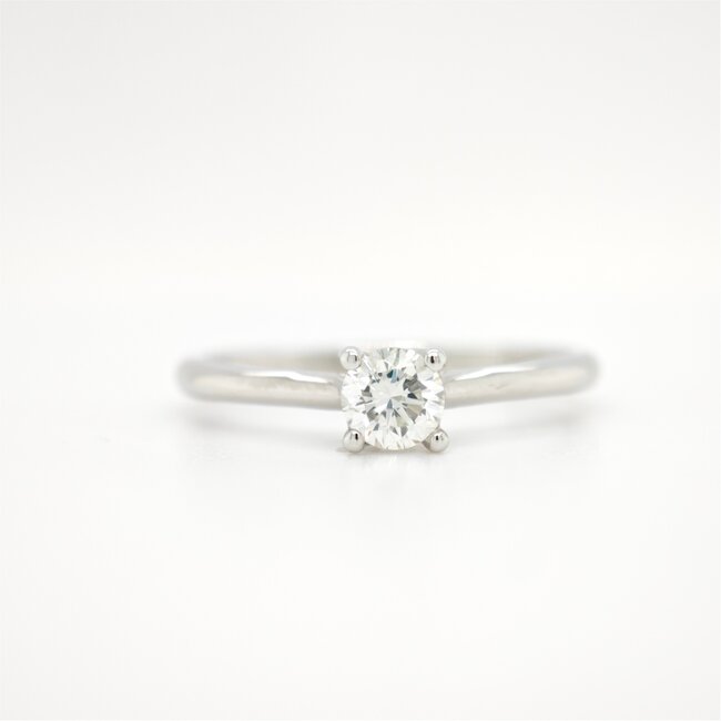 ROS  Jewel Design 14k witgouden solitair ring met briljant