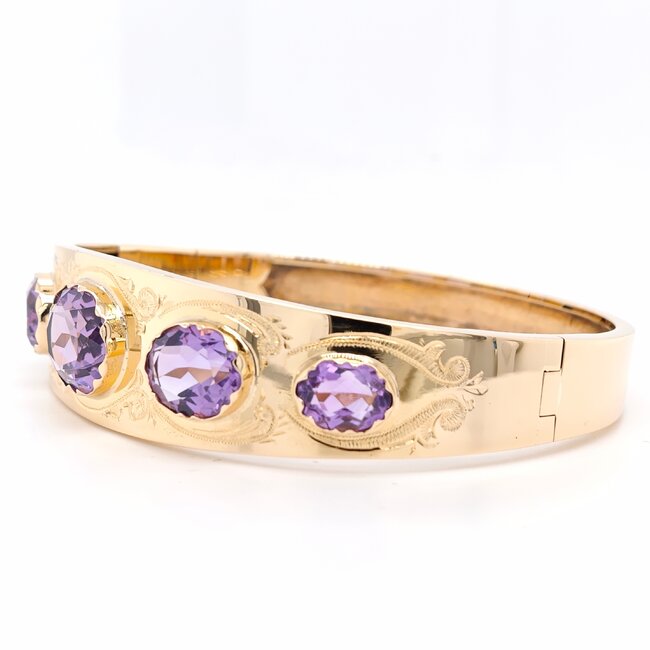 14k gouden armband met natuurlijke Amethist