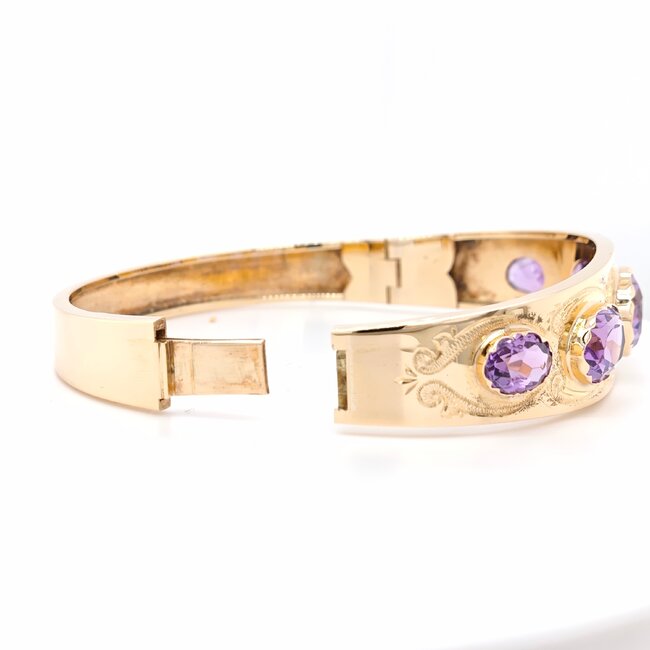 Occ 14k armband nat. amethist 23.4g