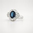 14k witgouden ring met Saffier en briljant