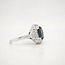 14k witgouden ring met Saffier en briljant