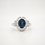 14k witgouden ring met Saffier en briljant