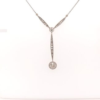 14k bicolor gouden  choker met Roosdiamant