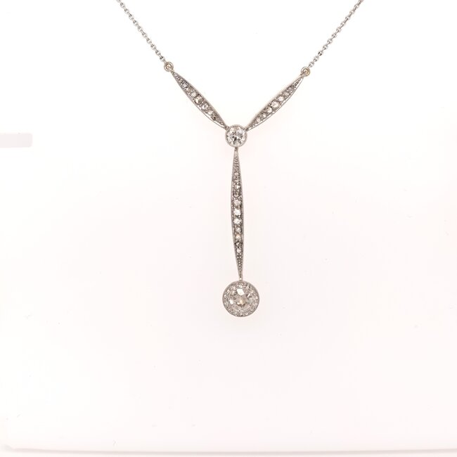 14k bicolor gouden choker met Roosdiamant