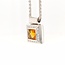 18k witgouden collier en hanger Citrienen briljant
