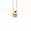 18k witgouden collier en hanger Citrienen briljant