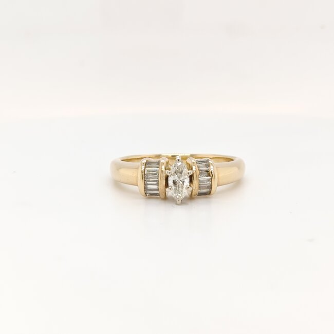 14k  gouden ring met Diamanten