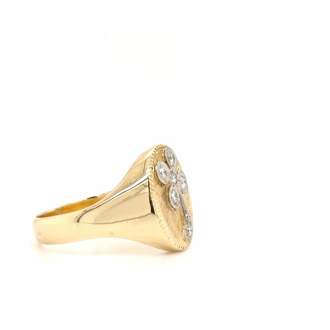 14k bicolor gouden ring met Briljanten