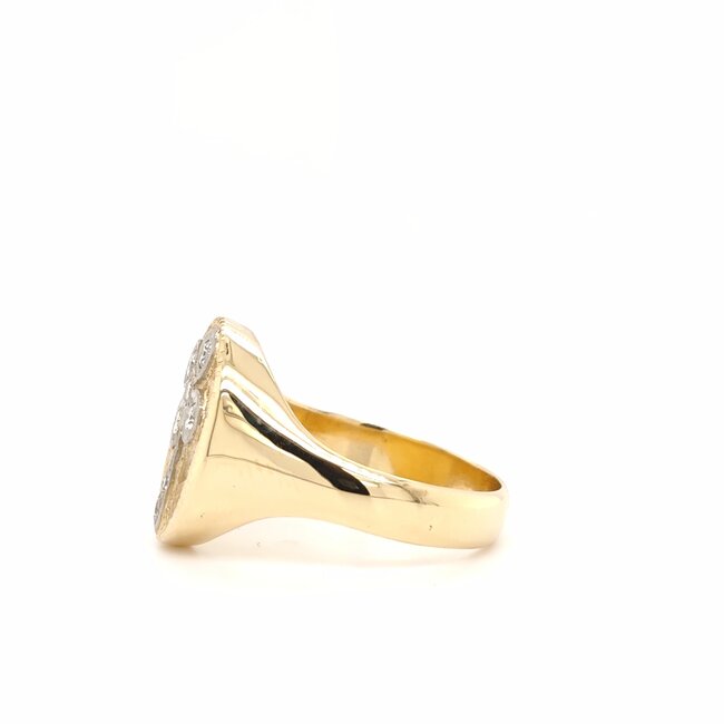 14k bicolor gouden ring met Briljanten