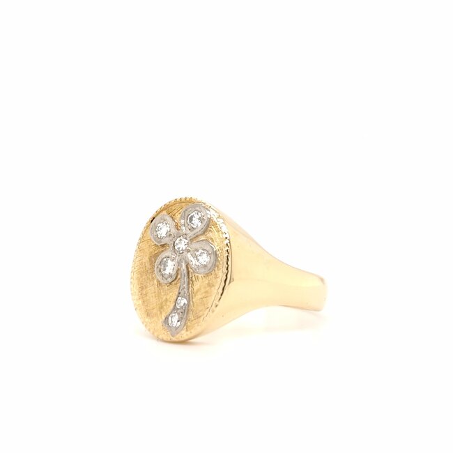 14k bicolor gouden ring met Briljanten
