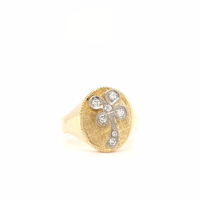 14k bicolor gouden ring met Briljanten