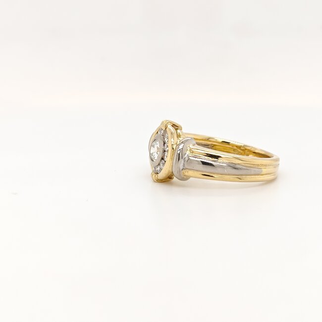 18k bicolor gouden ring met Briljant